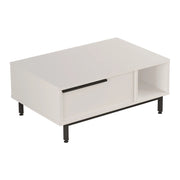 Tavolino/consolle/tavolino laterale per soggiorno 90 x 60 x 38 cm bianco/nero 03_0010777