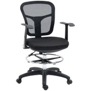Sedia da Ufficio, Sedia da Scrivania, Sedia per Computer, con Poggiapiedi, Regolabile in Altezza, 59 x 59 x 115 cm, Nero