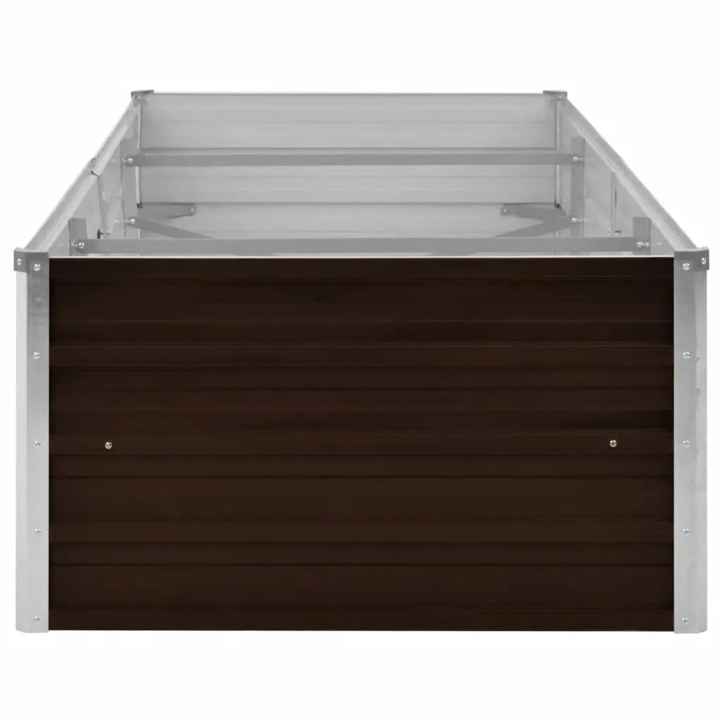Letto Rialzato Giardino Marrone 240x80x45 cm in Acciaio Zincato 45714