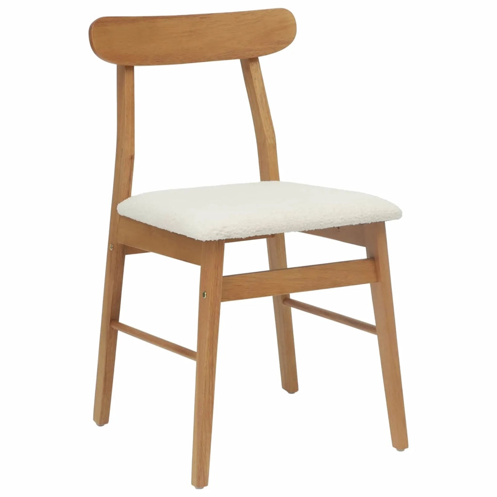 Sedia da pranzo 2 pcs Naturale e chiaro Legno di gomma solido