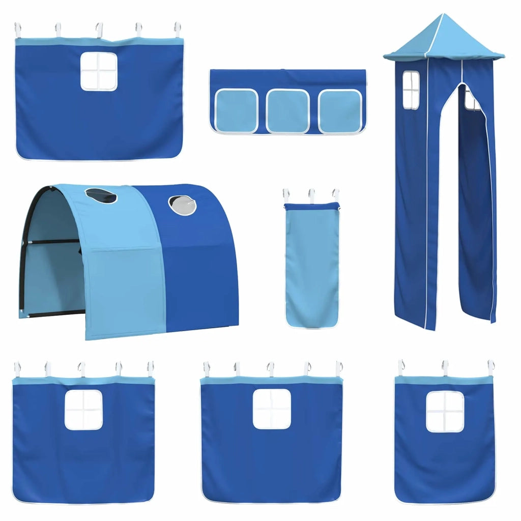 Struttura del letto loft per bambini-Giroletto per bambini Bianco e Blu 100 x 200 cm 651771