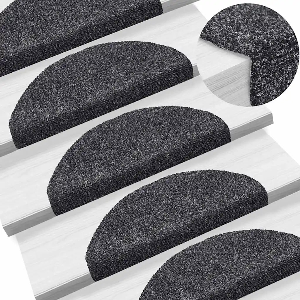 Tappetini Autoadesivi per Scale 30 pz Grigio Scuro 65x21x4 cm