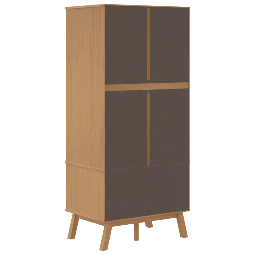 Armadio OLDEN Marrone 76,5x53x172 cm in Legno Massello di Pino CFW9583854