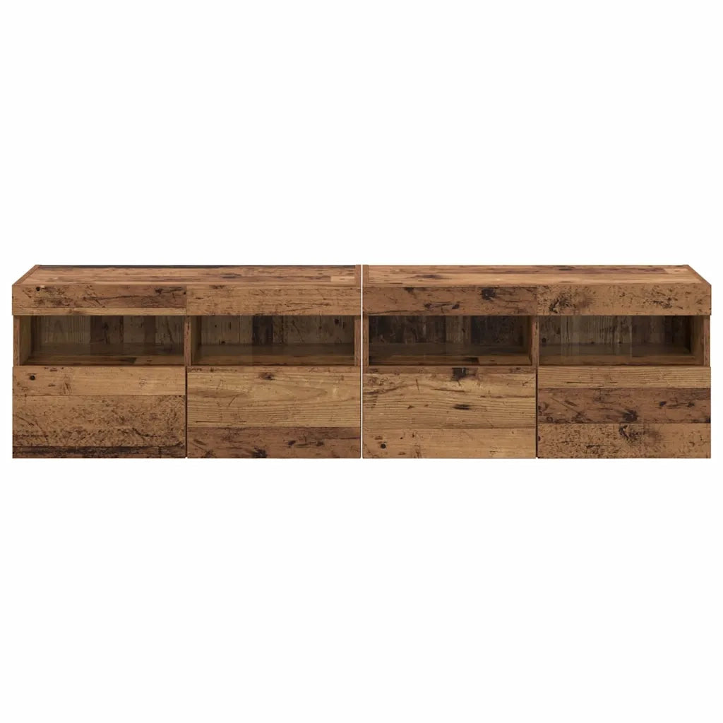 Mobiletti TV da Parete 2 pz-Set di 2 Credenza per TV sospesa Legno vecchio 80 x 30 x 40 cm