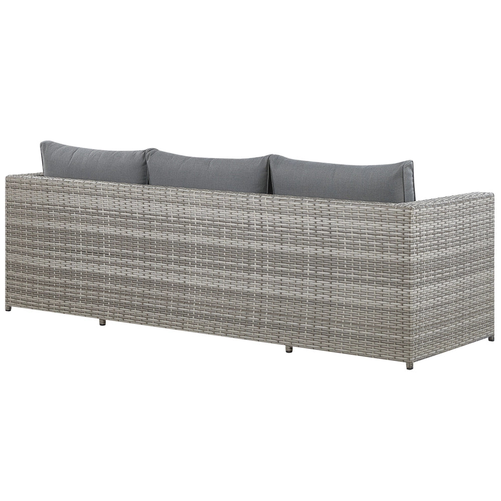 Set salotto da giardino marrone bianco cuscini Rattan Sintetico per 2 persone Set da esterno 3 pezzi con tavolino sinistro
