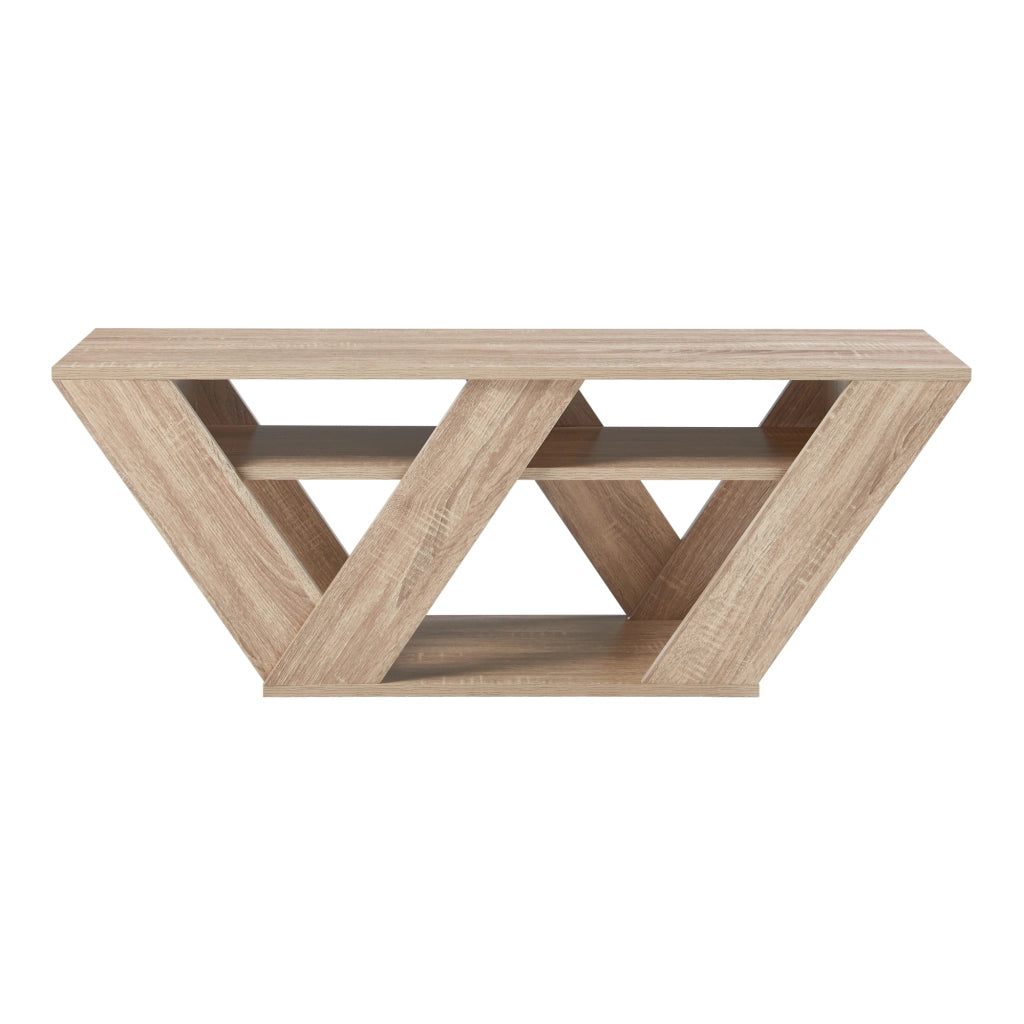 Mobile TV Nome Trapezoidale a 3 Piani - Effetto Rovere [en.casa]