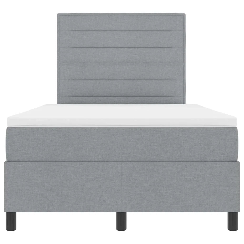 Letto a molle con materasso Grigio chiaro 120 x 190 cm Tessuto 3339294