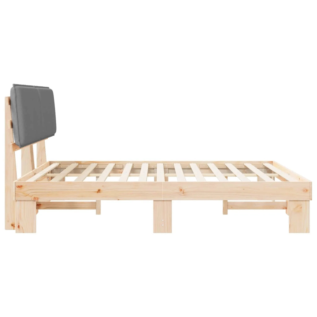 Letto con Testiera Rivestita Grigio chiaro 200 x 200 cm