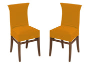 Coppia Coprisedia Antimacchia In Tinta Unita Modello Zeno Colore Arancio