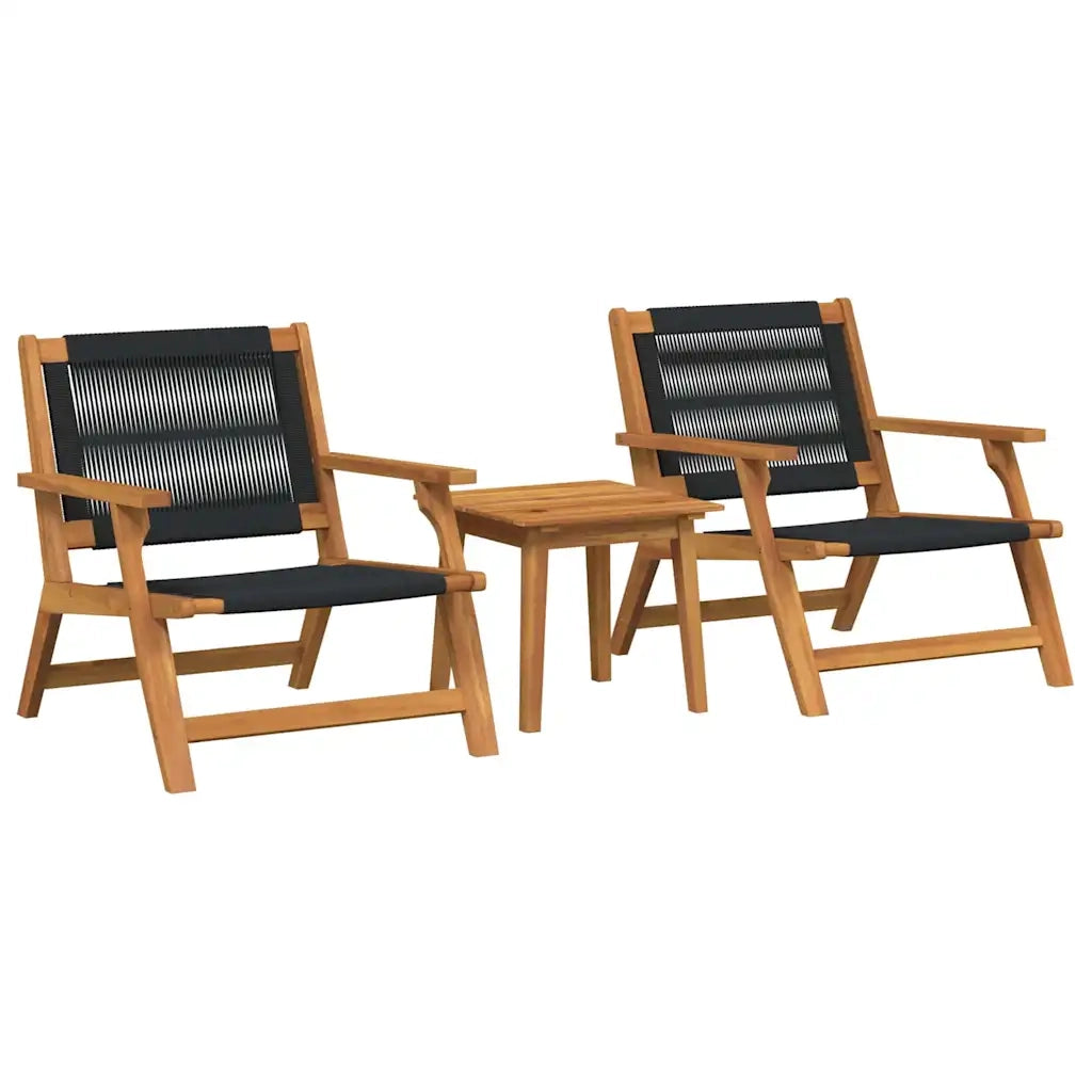 Sedie da Giardino con Tavolo 3 pcs Nero 3214437