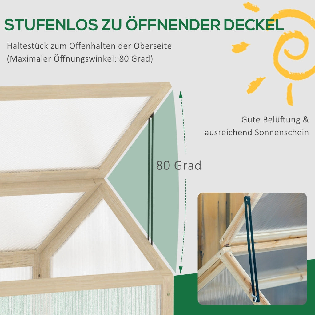 Mini Serra ¨C zephmum ¨C Legno e Policarbonato Naturale 90x52x49.5 cm