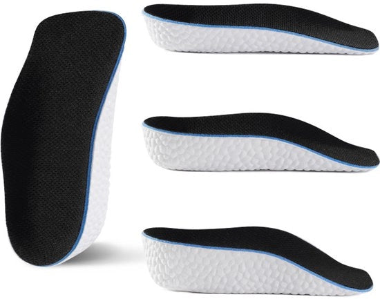 Incremento di altezza per calzature interne - 2 paia - Incremento di altezza 2,5 cm - Calzature interne a metà altezza - Calzature interne incrementatrici di altezza invisibili - Zoccoli interni morbidi e spessi per uomo e donna - Nero - 2,5cm