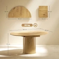 Tavolo da pranzo estensibile, tavolo da cucina, per 6-8 persone, 110-150 x 75 cm, effetto legno naturale
