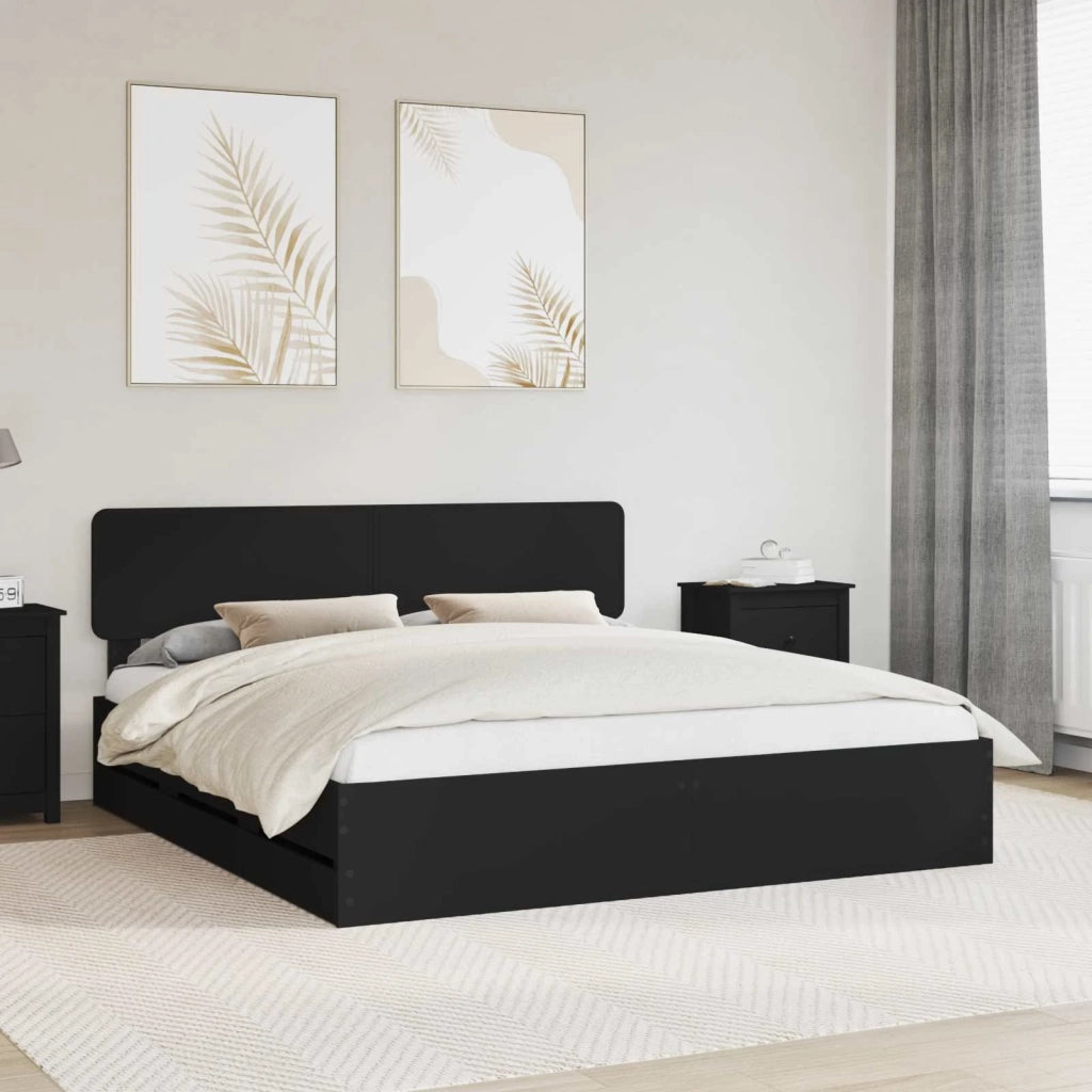 Struttura del letto Nero 180 x 200 cm Legno ingegnerizzato