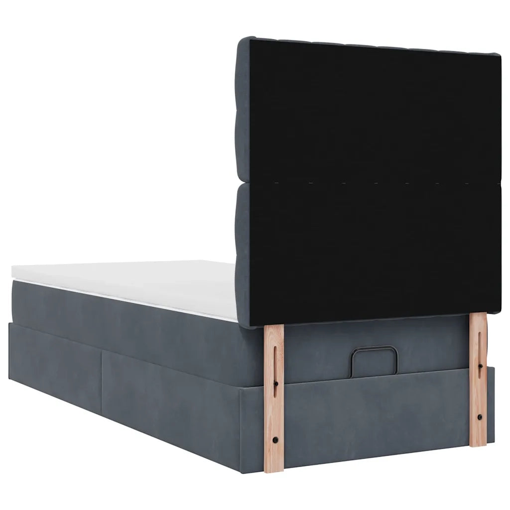 Struttura Letto Pouf con Materassi 90x200 cm in Velluto 3313518