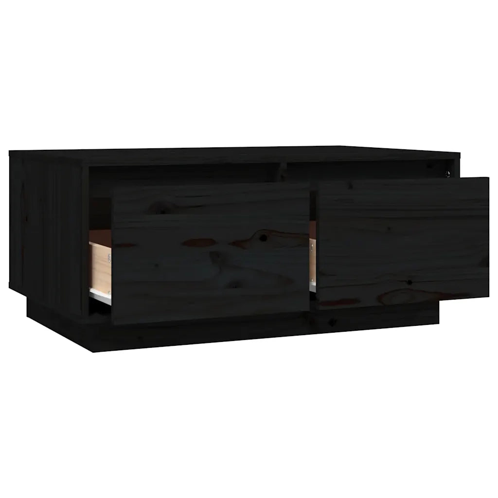 Tavolino da salotto | Tavolino da caff¨¨ | Tavolino da Soggiorno Nero 80x50x35 cm Legno Massello di Pino