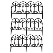 BORDO RECINZIONE DA GIARDINO 6PZ IN COLORAZIONE NERA A FANTASIA IDEALE PER ARREDARE 60X32H CM PVC