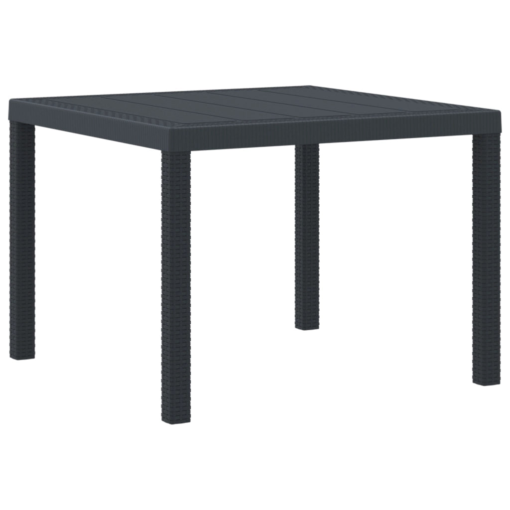 Tavolo da Giardino Antracite 100x100x73 cm in Rattan Sintetico