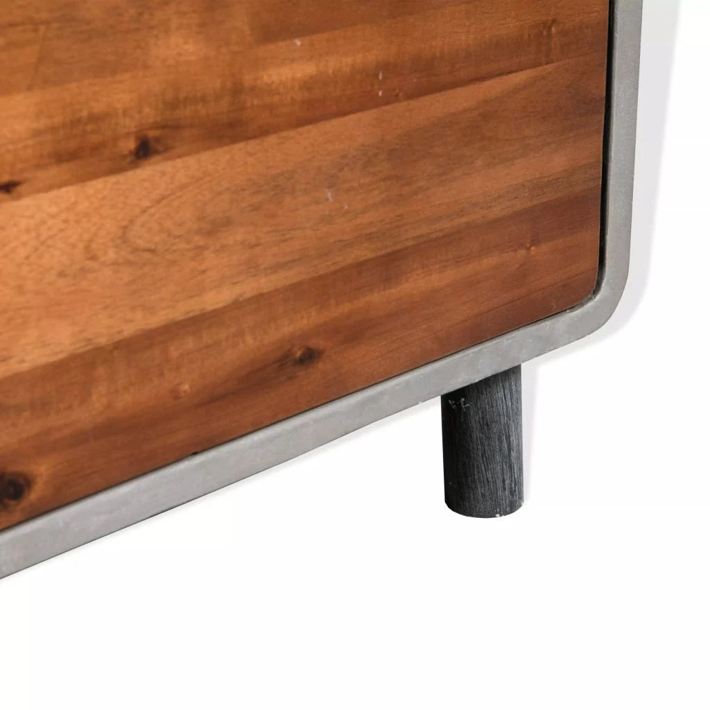 Comodino cassettiera mobile per camera da letto legno massello di acacia 40 x 30 x 50 cm 1402118