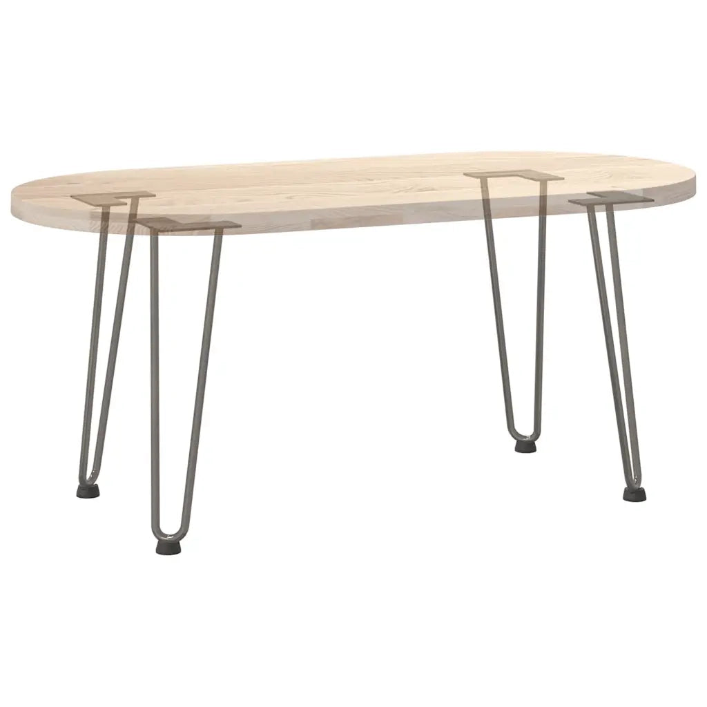 Gambe a forcina per tavolino 4 pz in acciaio naturale 42 cm in acciaio massiccio 4012423