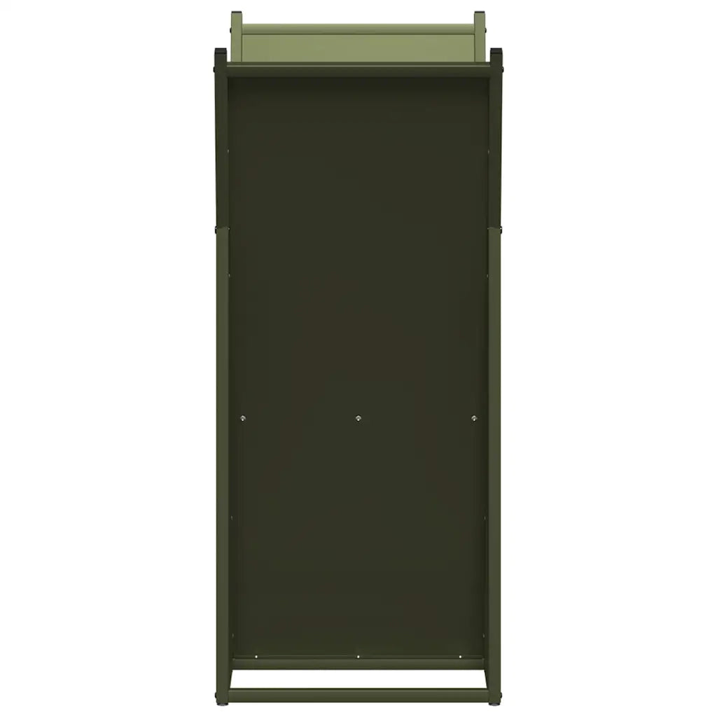 Rastrelliera per Legna da Ardere Verde Oliva 69,5x35x81 cm 864180
