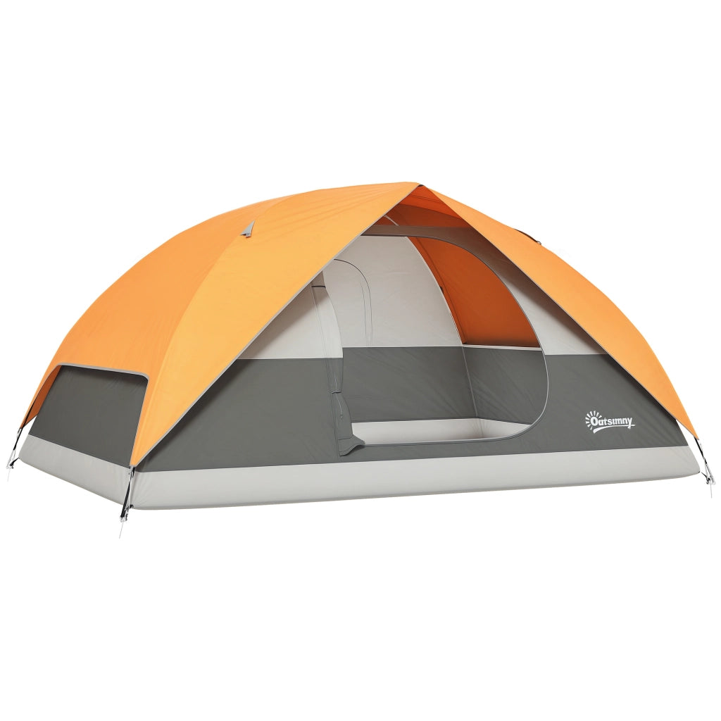 Tenda da Campeggio 3 Persone ¨C zephmum ¨C Arancione, Impermeabile, con Tasche e Borsa