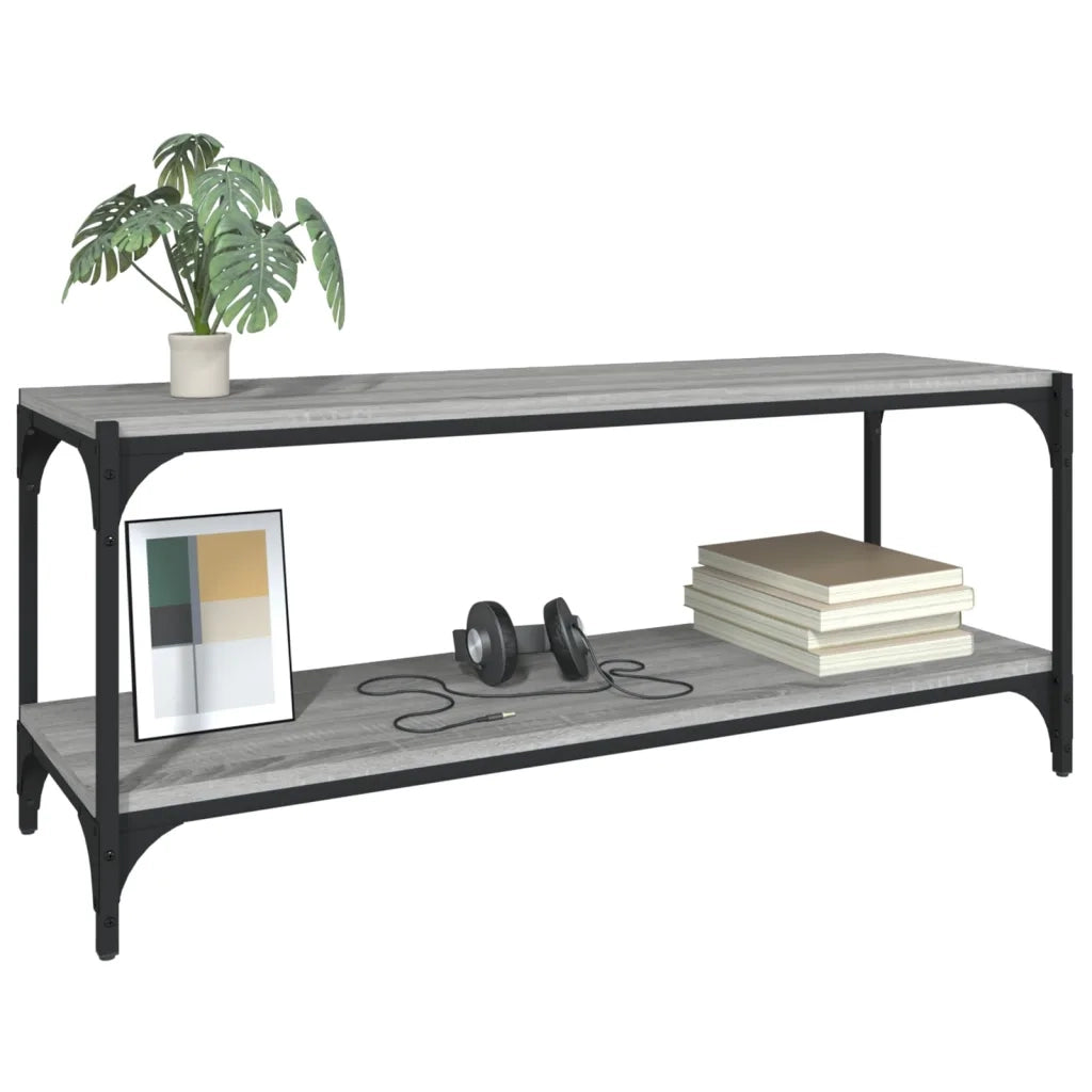 Mobile TV | Armadietto TV | Mobile Porta TV Grigio Sonoma 100x33x41cm Legno Multistrato e Acciaio