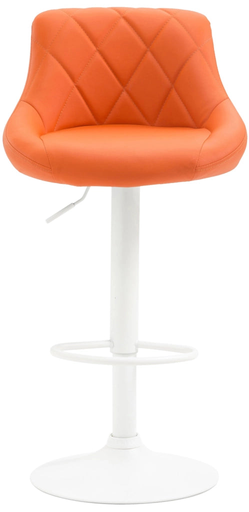 Sgabello Lazio in similpelle arancione,bianco