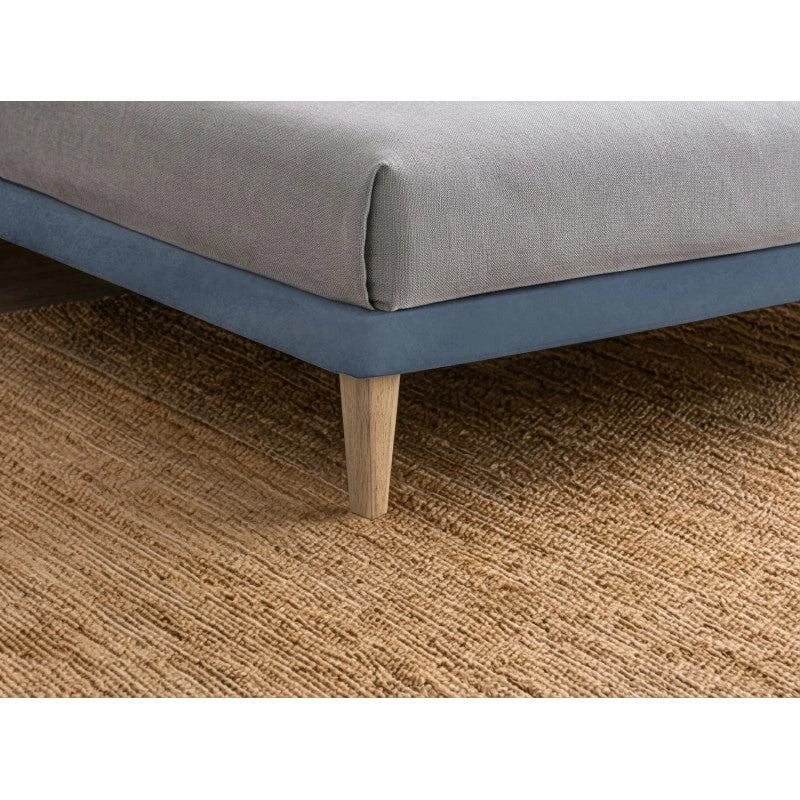 Letto imbottito Letto Matrimoniale alla Francese 140x190 cm Tessis - Con rete,Microfibra,Blu