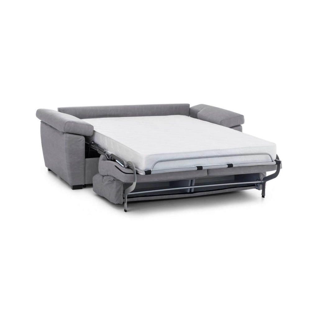 Pacecos, Divano Letto 3 Posti Sfoderabile Made in Italy, 225x95 cm Grigio