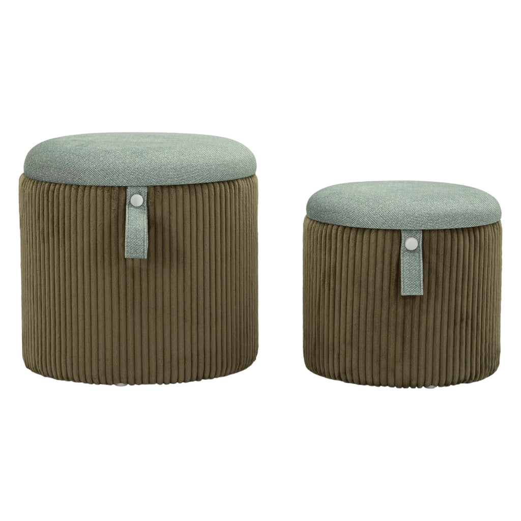 Fianar, Pouf Contenitore set da 2, 38x38x38h cm Verde