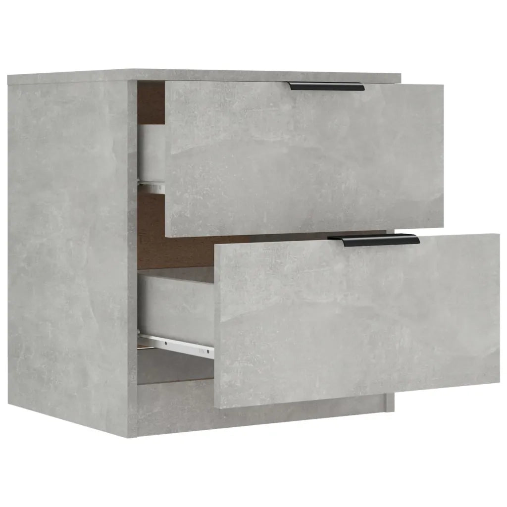 Comodini 2pz Grigio Cemento in Legno Multistrato 811223