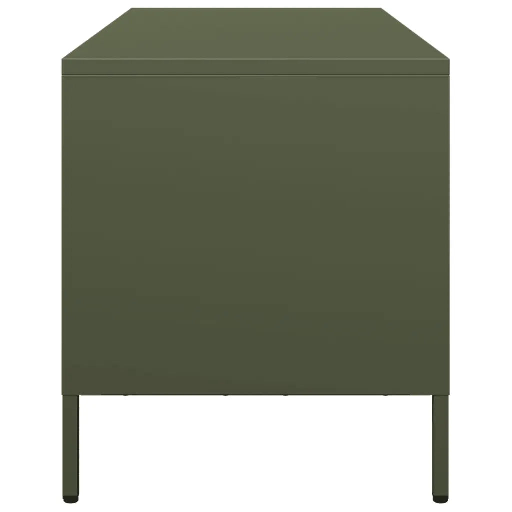 Mobile TV Verde Oliva 101,5x39x43,5cm Acciaio Laminato a Freddo 851302