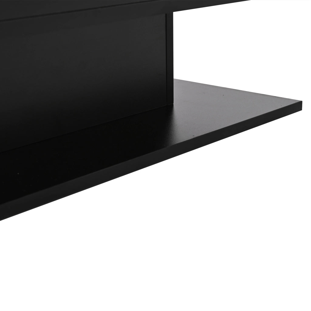 TAVOLO DA SALOTTO Alzabile 80x75x40 cm Nero con LED e vano portaoggetti