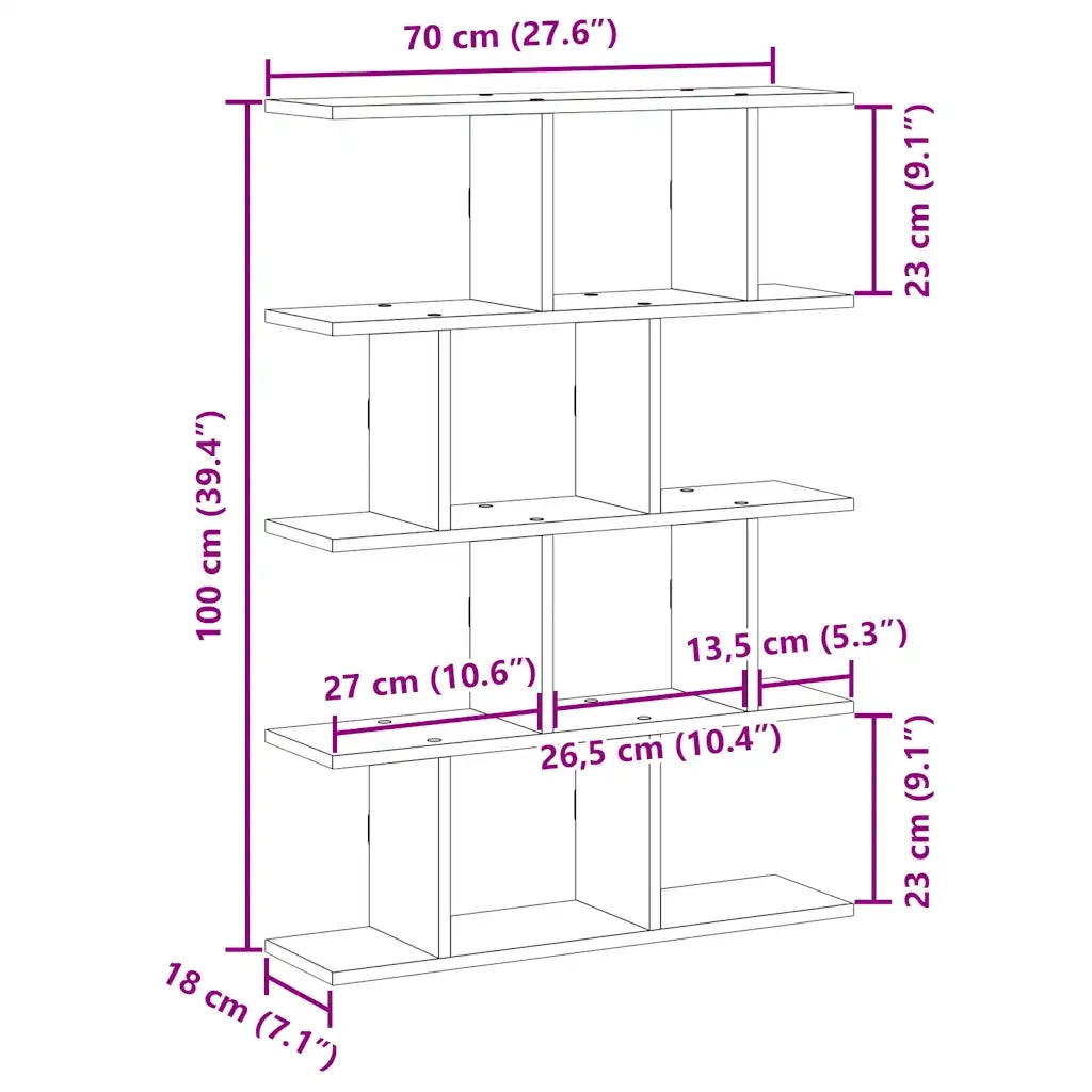 Mensola a Cubo da Parete 12 Scomparti Bianca in Truciolato 860013
