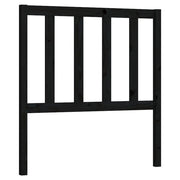 Testiera | Testata per Letto Nera 96x4x100 cm in Legno Massello di Pino