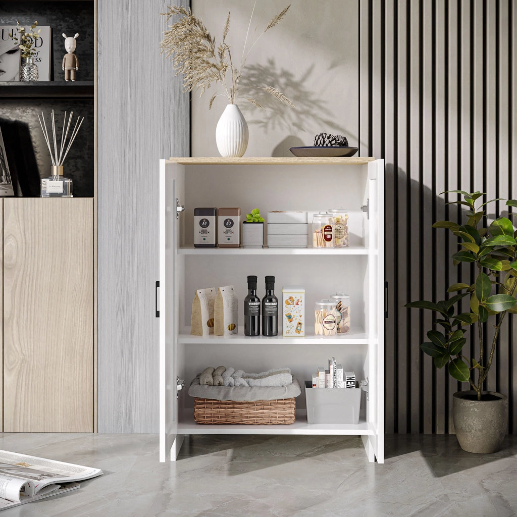 Mobile Buffet Cucina ¨C Xylo ¨C Bianco con Ante e Ripiani Regolabili 60x30x90 cm