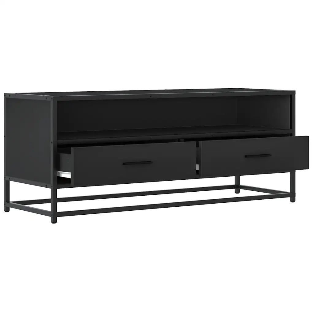 Mobile Porta TV-Mobile per TV-Credenza TV Nero 180x30x50cm in Truciolato e Metallo