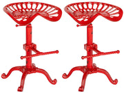Set 2 Sgabelli Bar industriali Butch In Ghisa rosso