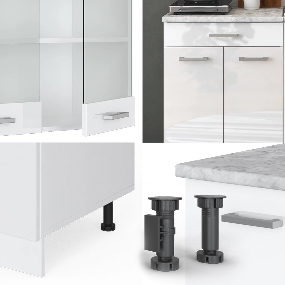 Vicco Cucina monoblocco Bianco lucido/bianco 140 cm , PL Antracite