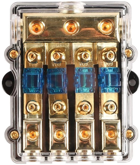 Sostegno a 4 vie per Audio - Blocco di Sicurezza per Auto e Imbarcazione - 60A - Accessorio di Sicurezza per Installazione Audio - Adatto per Auto...