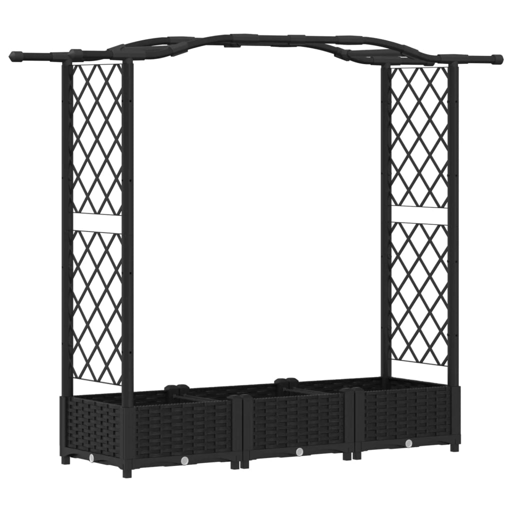 Letto Rialzato con Griglia e Tetto Nero 169 x 40 x 125 cm PP 42032528