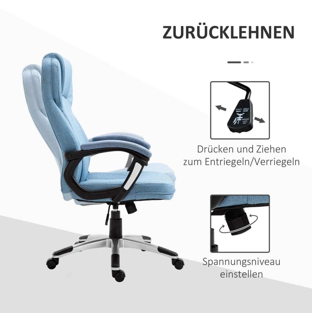 Sedia da ufficio ergonomica azzurra regolabile