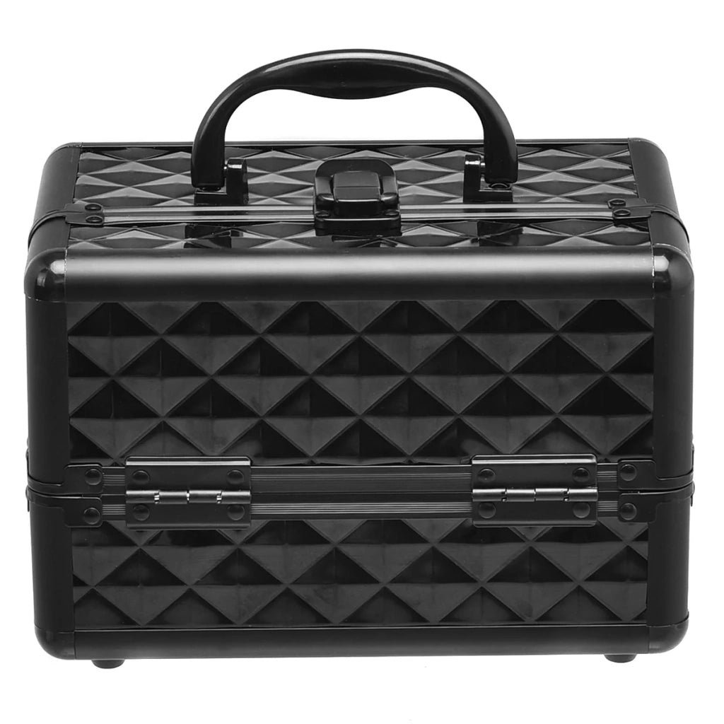 Trousse per il trucco 23 x 15 x 15 cm pratica con specchio design elegante in ABS nero 20_0021031