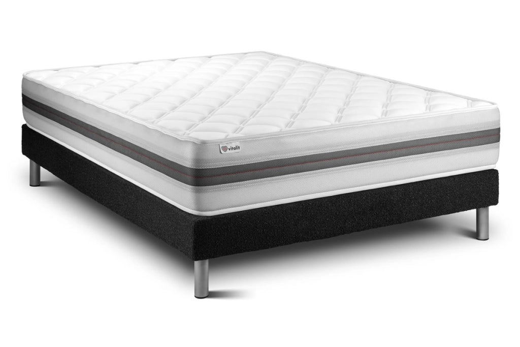 Letto con materasso VITALMEMO BACK 130 x 200 cm Rete Kit Nero