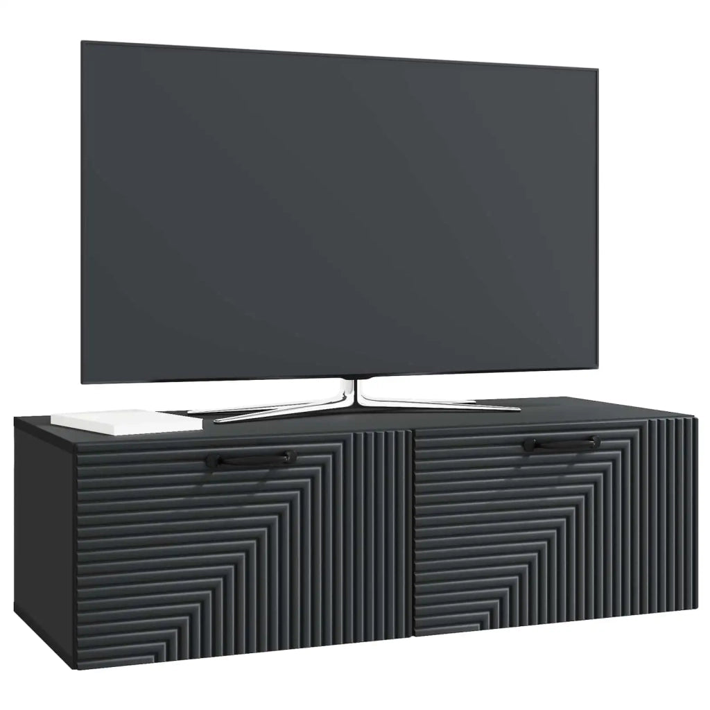 Mobile Porta TV da Muro Montaggio a parete Nero 98 x 41 x 30 cm