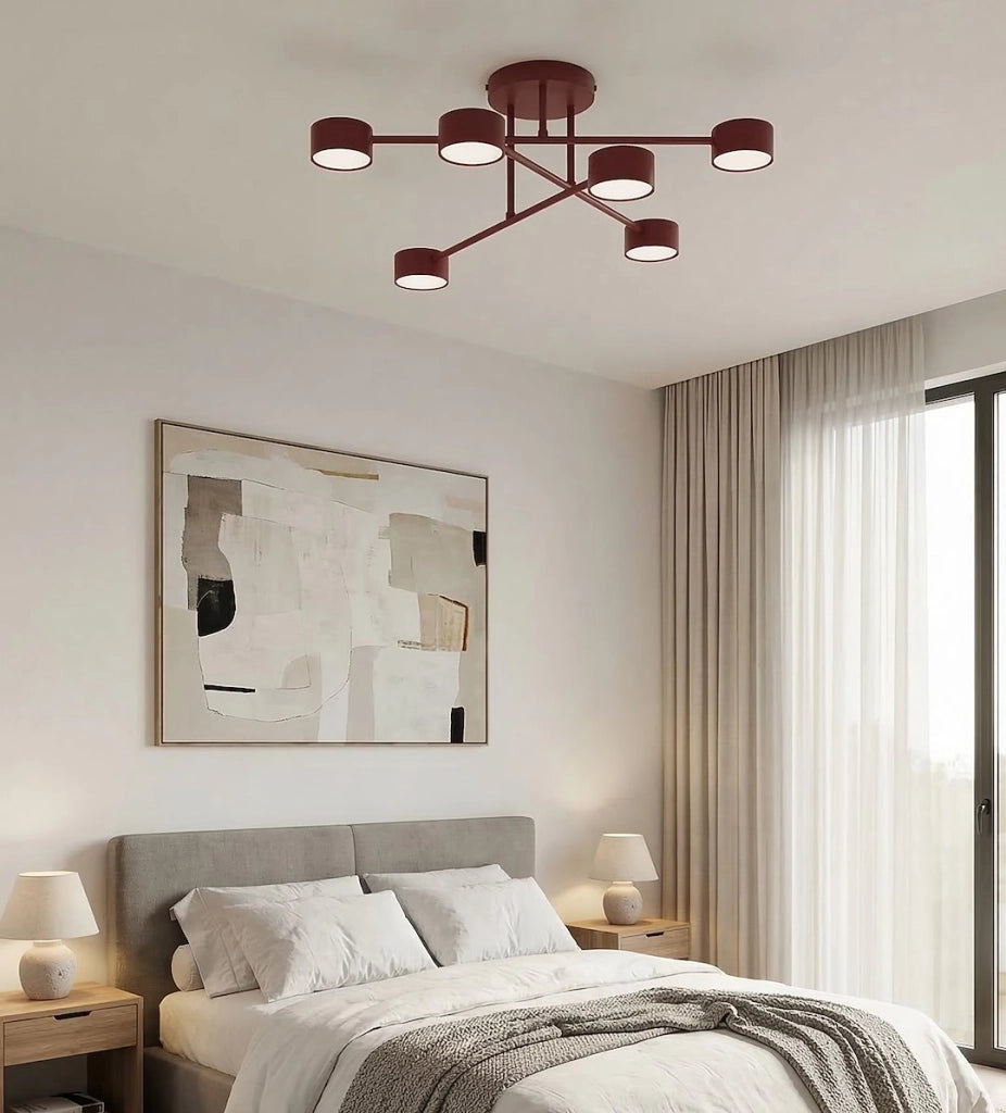 Lampadario moderno HALO bordeaux 6xGX53 Emibig