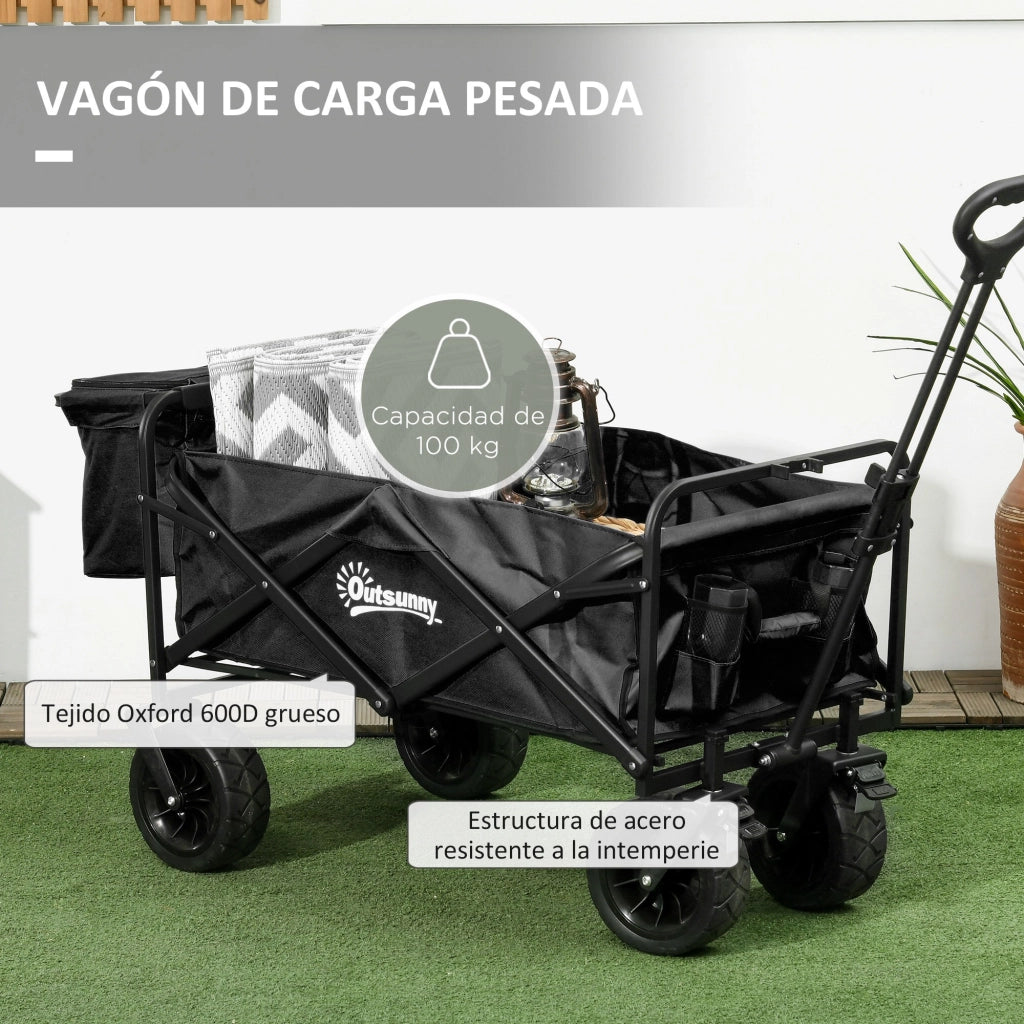 Carrello Pieghevole con Sacchetto Termico ¨C Minimal ¨C Nero