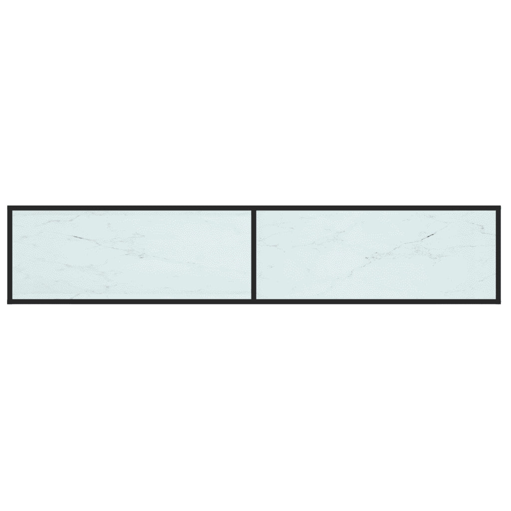 Mobile Porta TV Marmo Bianco 200x40x40,5 cm in Vetro Temperato 331728