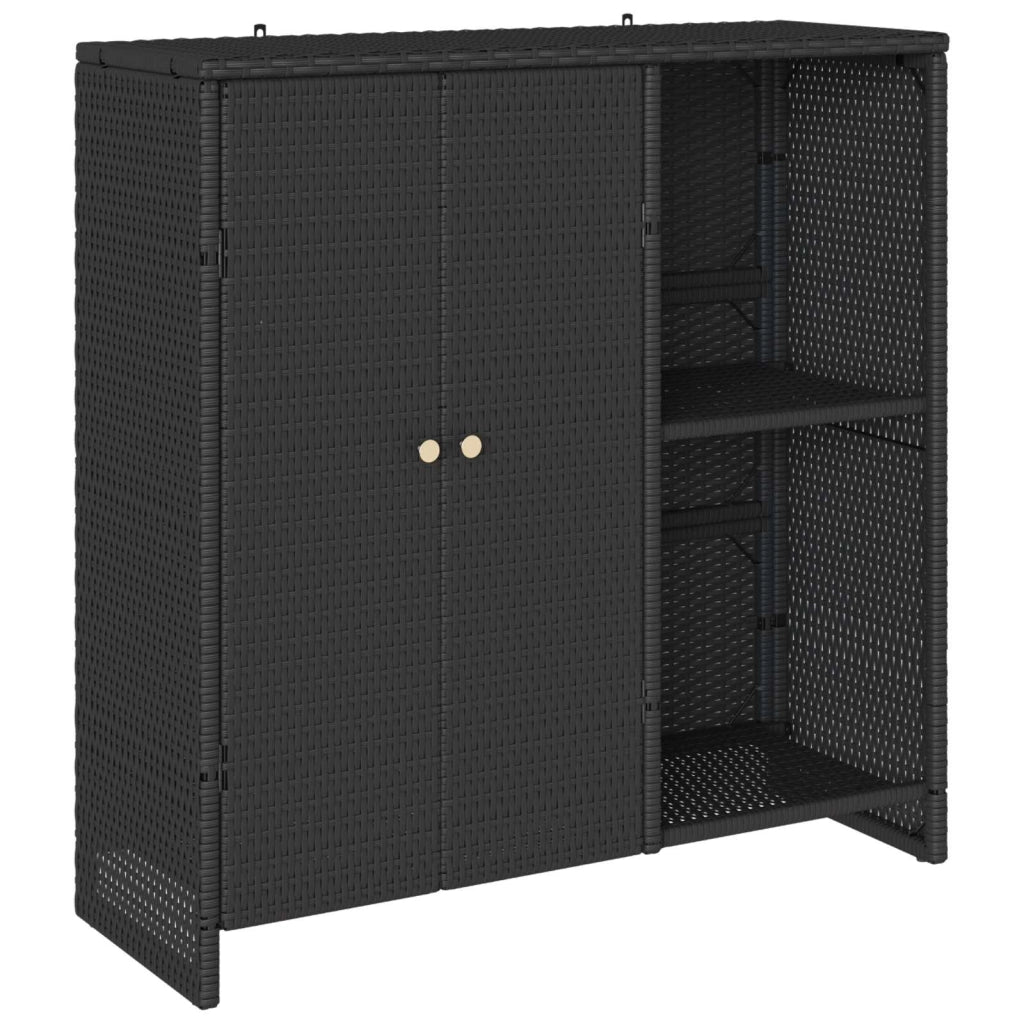 Mobile contenitore rettangolare moderno per soggiorno 100 x 36 x 102 cm pratico ed elegante in rattan nero 02_0058054